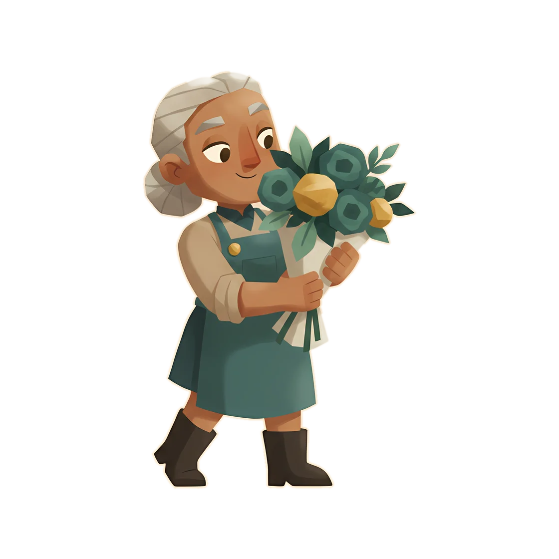 Florist arranging a bouquet